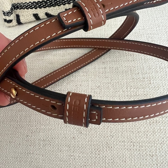 Celine Black and White Small Tote with Textured Design - Picture 12 of 13